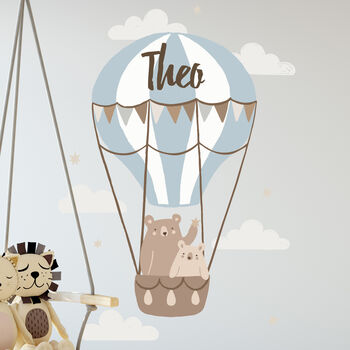 Personalised Hot Air Balloon Wall Sticker Gift For Kids Nursery, 2 of 2