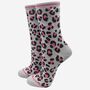 Women's Leopard Print Bamboo Socks Gift Set, thumbnail 4 of 5