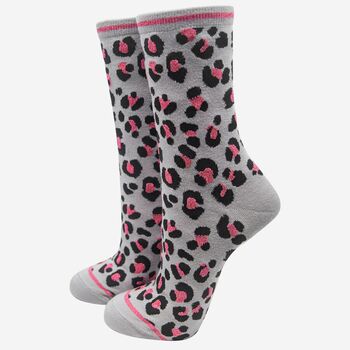 Women's Leopard Print Bamboo Socks Gift Set, 4 of 5