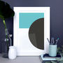 Turquoise Minimal Geometric Abstract Wall Art, thumbnail 4 of 7