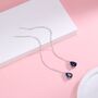 Sterling Silver Sapphire Blue Cz Droplet Threader Earrings, thumbnail 7 of 12