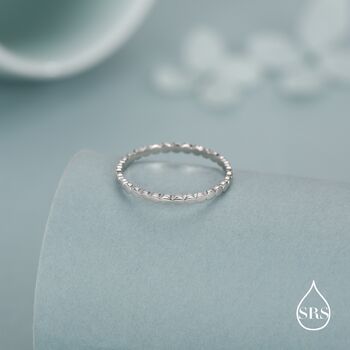 Sterling Silver Beaded Dot Band Ring, 6 of 12