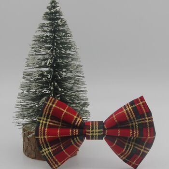 Red And Gold Tartan Dog Bow Tie, 8 of 12