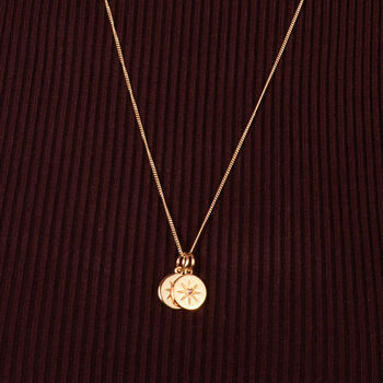 Double Birth Star Charm Necklace Gold, 3 of 8