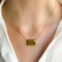 Gold Plated Reversible Cz Engraved Envelope Necklace, thumbnail 3 of 9