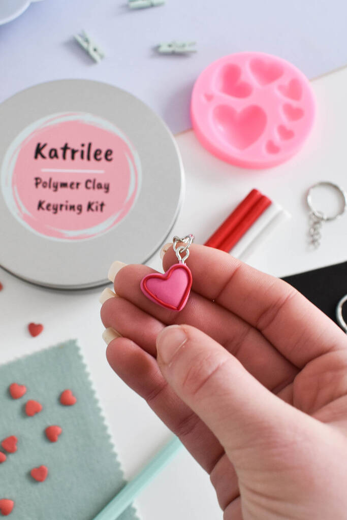 Polymer Clay Heart Keyring Craft Kit By Katrilee