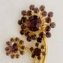 Original 1950s Faux Amethyst Floral Brooch, thumbnail 3 of 8