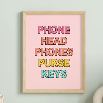 Phone Wallet Keys Hallway Print, 2 of 3