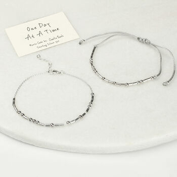 One Day At A Time Morse Code Bracelet In Sterling Silver 925, 5 of 8