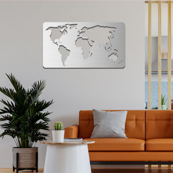 Artisan Wooden World Map Wall Art Geographical Decor, 9 of 10