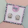 White Snow Globe Glitter Christmas Studs, thumbnail 3 of 4
