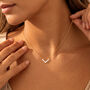 Silver Or Gold Baguette Chevron Necklace, thumbnail 2 of 7