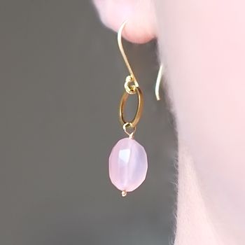 Gold Plated Circle And Gemstone Earrings, 7 of 12