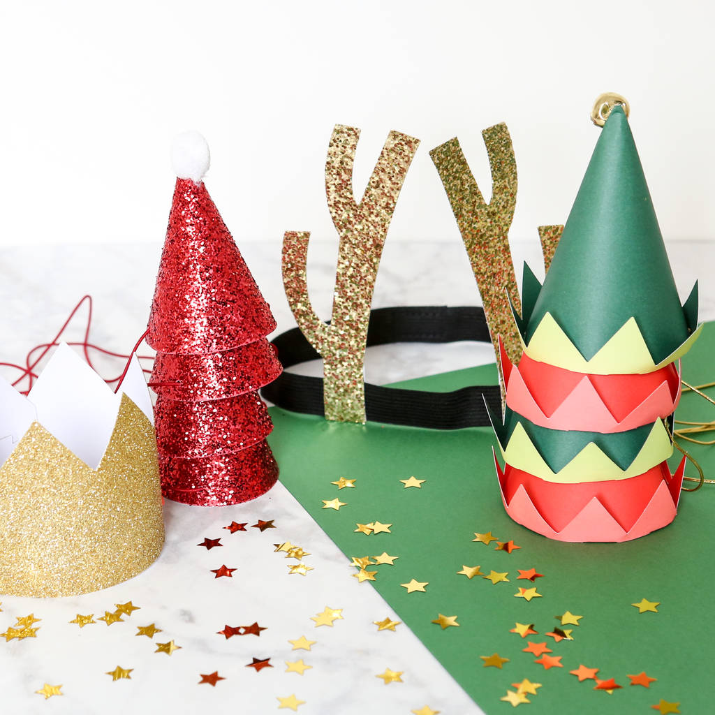 Mini Christmas Santa Elf Crown Party Hats