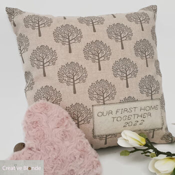 Tree Of Life Fabric Cushion, Personalised New Home Gift, 2 of 11