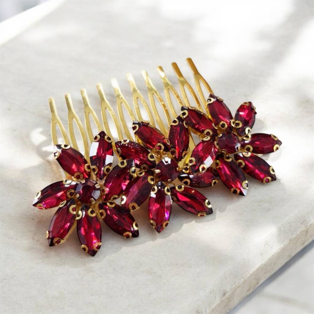 Wine Red Festive Hair Comb, 1 of 8
