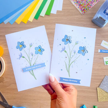 Mini Wildflowers Card Making Kit | Beginner Iris Fold Craft, 5 of 9