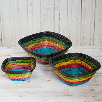 Recycled Newspaper Square Bowls, 4 of 4