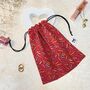 Red Confetti Sprinkles Cotton Drawstring Gift Pouch Bag, thumbnail 1 of 6