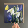 Snowdrop Flower And Butterfly Botanical Embossed Card, thumbnail 1 of 2