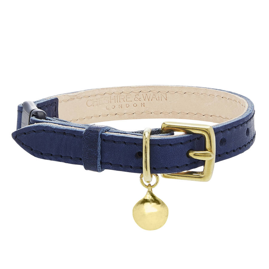 Smooth Leather Cat Collar With Safety Catch By Cheshire & Wain
