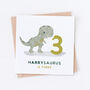 Personalised Dinosaur Age Birthday Card, thumbnail 2 of 3