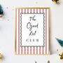 A4 Christmas Art Print, The Good List Club Pink Stripes, thumbnail 2 of 5