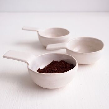 Handmade Oatmeal Pottery Coffee Scoop / Spoon, 7 of 10