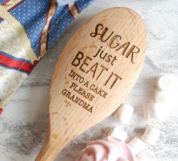 Personalised Sugar Just Beat It Baking Spoon, 2 of 3