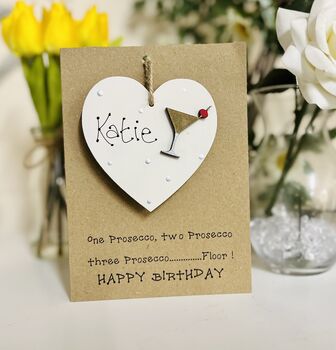 Personalised Friend Birthday Card Wooden Prosecco Gift, 2 of 8