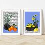 Oranges And Lemons Against A Spotty Background, thumbnail 10 of 12