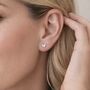 Sterling Silver Sparkling Heart Stud Earrings – 5mm, thumbnail 1 of 9