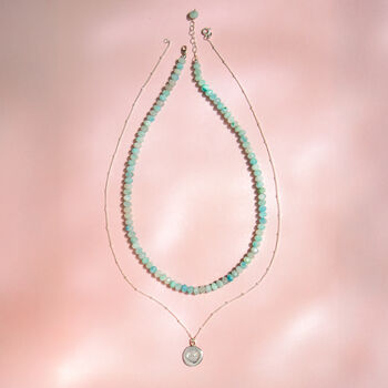Amazonite And Silver Heart Layered Necklace Set, 2 of 6