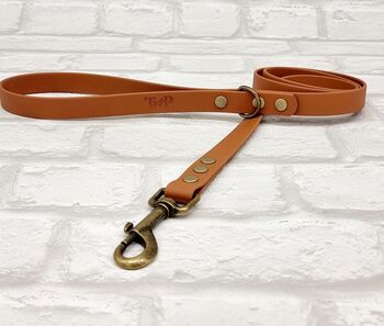 Waterproof Dog Collar And Lead Set Light Brown, 3 of 3