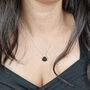 Silver Black Onyx Gemstone Pendant Necklace, thumbnail 2 of 5
