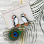 Puffin Wooden Earrings, thumbnail 1 of 3