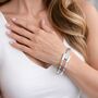 Solid Sterling Silver Chunky Interlaced Hinged Bangle, thumbnail 1 of 9