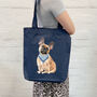 French Bulldog Tote Bag Personalised With Name, thumbnail 1 of 3