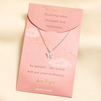 Crystal Butterfly Pendant Necklace, 3 of 10