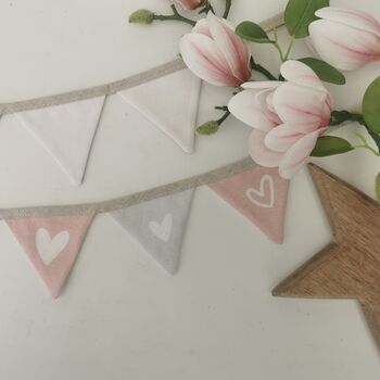 Curtain Tie Backs Pink And Grey Mini Bunting, 2 of 12