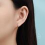 Tiny Bauble Dotted Huggie Hoop Earrings Sterling Silver, thumbnail 3 of 10