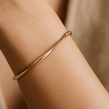 Soft Twist Rose Gold Plated Sterling Silver Bangle, 2 of 4