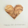 Personalised 5th Wood Anniversary Origami Heart Card, thumbnail 4 of 5