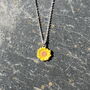 Mini Sunflower Yellow Pendant Necklace, thumbnail 2 of 4