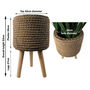 Seagrass Style Composite Planter With Stand, thumbnail 9 of 10