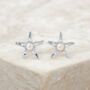 Sterling Silver And Pearl Starfish Stud Earrings, thumbnail 1 of 9