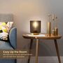 Ash Grey Glass Cordless Table Lamp With Timer, thumbnail 2 of 8