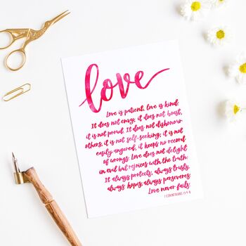 Love Is Patient Hand Lettered Art Print, 7 of 8