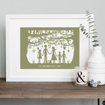 Family Print Or Papercut In Mount, 2 of 12