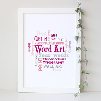 Personalised Word Art Cloud Print, 6 of 8